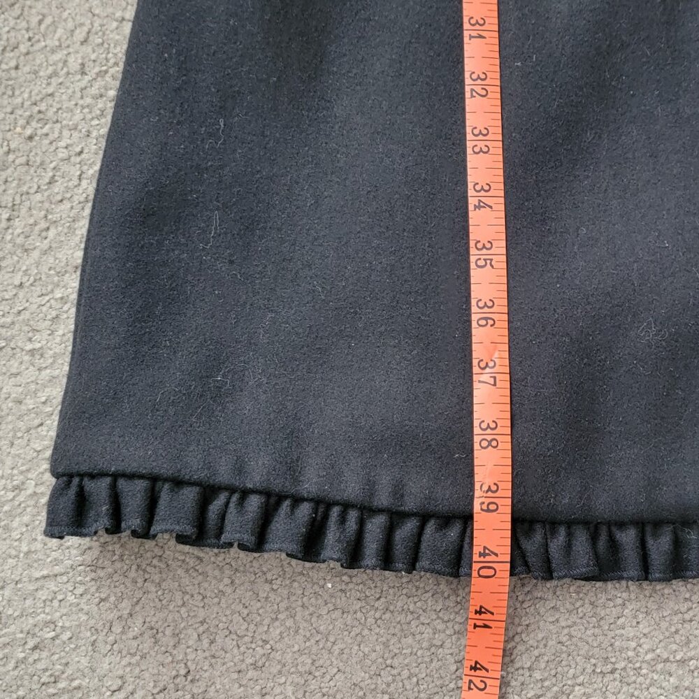 Women's Centigrade Stylish Black Wool Blend Ruffle Overcoat - XS - Picture 10 of 14